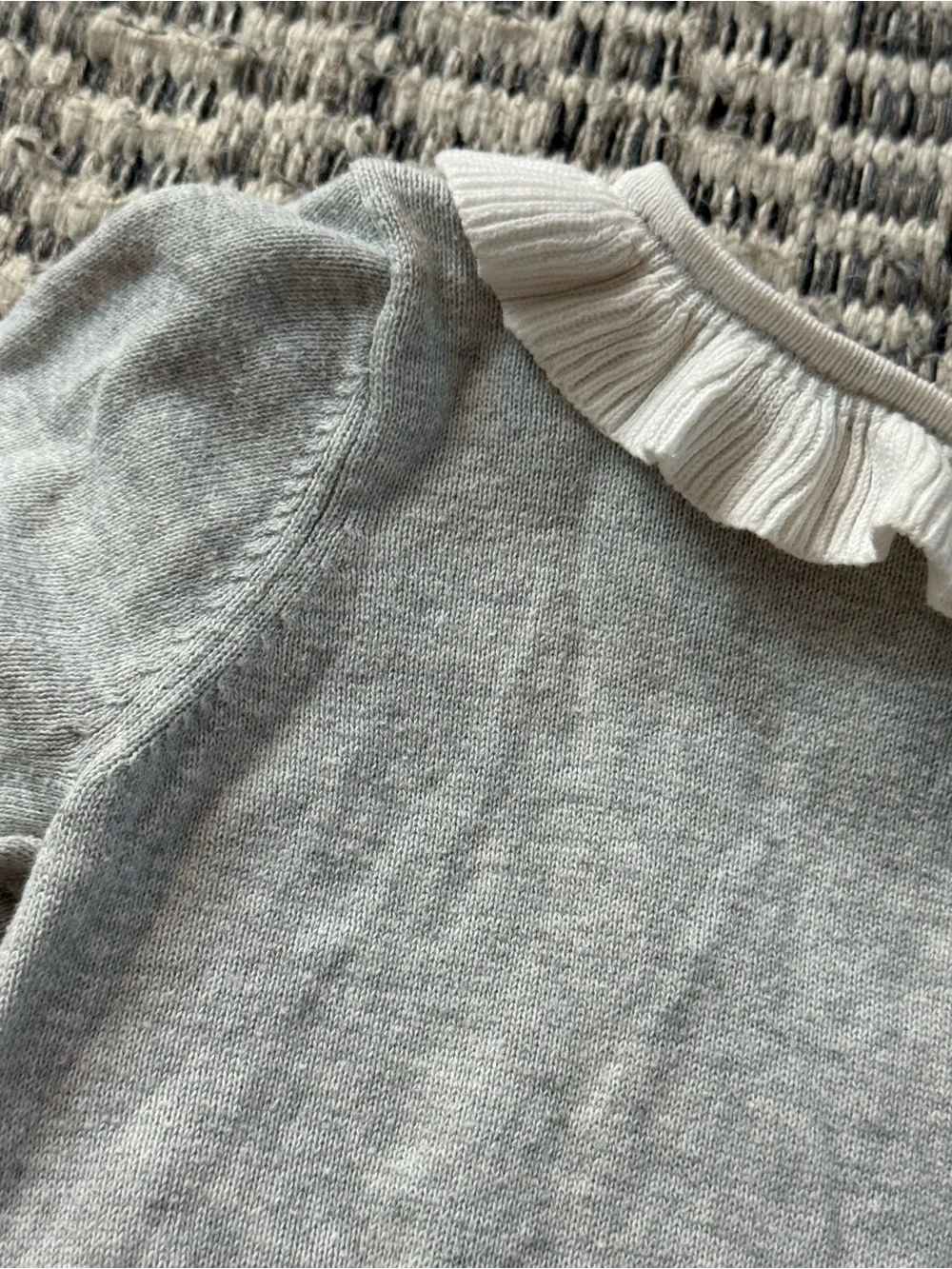 Lively Gray Knit Ruffle Collar Sweater Dress Size 3-4